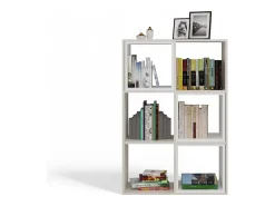 MARION - Estantería modular con 6 cubos - Librería con 6 compartimentos - 110x30x75 cm - Mueble de almacenaje