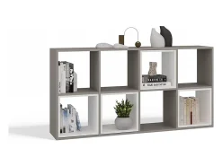 MARION - Estantería modular con 8 cubos - Librería con 8 compartimentos - 147x30x75 cm - Muebles de almacenaje