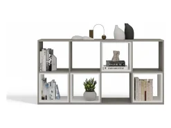 MARION - Estantería modular con 8 cubos - Librería con 8 compartimentos - 147x30x75 cm - Muebles de almacenaje
