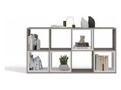 MARION - Estantería modular con 8 cubos - Librería con 8 compartimentos - 147x30x75 cm - Muebles de almacenaje