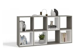 MARION - Estantería modular con 8 cubos - Librería con 8 compartimentos - 147x30x75 cm - Muebles de almacenaje