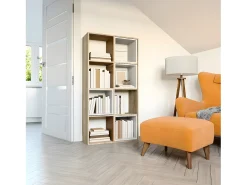 MARION - Estantería modular con 8 cubos - Librería con 8 compartimentos - 147x30x75 cm - Muebles de almacenaje