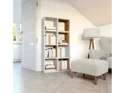 MARION - Estantería modular con 8 cubos - Librería con 8 compartimentos - 147x30x75 cm - Muebles de almacenaje