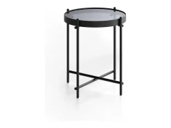 Marissa - Mesa de centro (38 x 38 x 43h) en cristal templado Negro