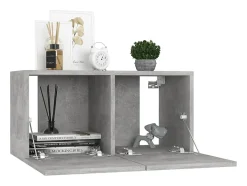 Masimo Muebles de salón colgantes 3 unidades gris hormigón 60x30x30 cm