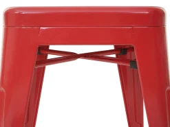 MCW-A73 Taburete de bar de metal (set de 4), rojo