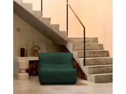 Módulo para sofá modular de terciopelo, 1 plaza verde