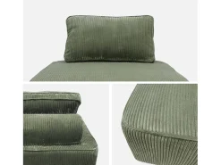 Módulo para sofá modular de pana, 1 plaza verde