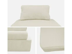 Módulo para sofá modular de pana, 1 plaza crema