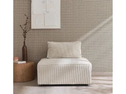 Módulo para sofá modular de pana, 1 plaza crema