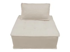 Módulo para sofá modular en tela lisa, 1 plaza crema