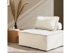Módulo para sofá modular en tela lisa, 1 plaza crema