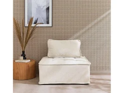 Módulo para sofá modular en tela lisa, 1 plaza crema