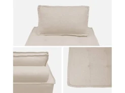 Módulo para sofá modular en tela lisa, 1 plaza crema