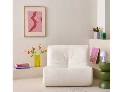 Módulo para sofá modular en borreguito texturizado, 1 plaza blanco