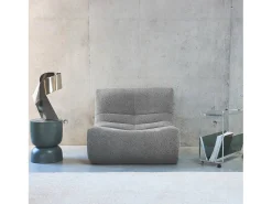 Módulo para sofá modular en borreguito texturizado, 1 plaza gris