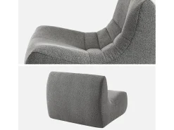 Módulo para sofá modular en borreguito texturizado, 1 plaza gris