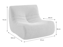 Módulo para sofá modular en tejido efecto alpaca, 1 plaza beige