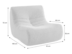 Módulo para sofá modular en tejido efecto alpaca, 1 plaza beige