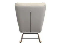 Mecedora - Patas de Madera - Lino y Tejido Técnico - Para Salón, Dormitorio - Beige
