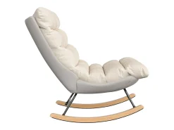 Mecedora - Patas de Madera - Lino y Tejido Técnico - Para Salón, Dormitorio - Beige