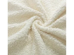 Mecedora Bebé Lactancia Mecedora en Tela Bouclette Mecedora Estilo Escandinavo en Madera de Caucho, Beige