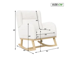 Mecedora con bolsillos laterales y soporte lumbar - Polar Teddy - Blanco