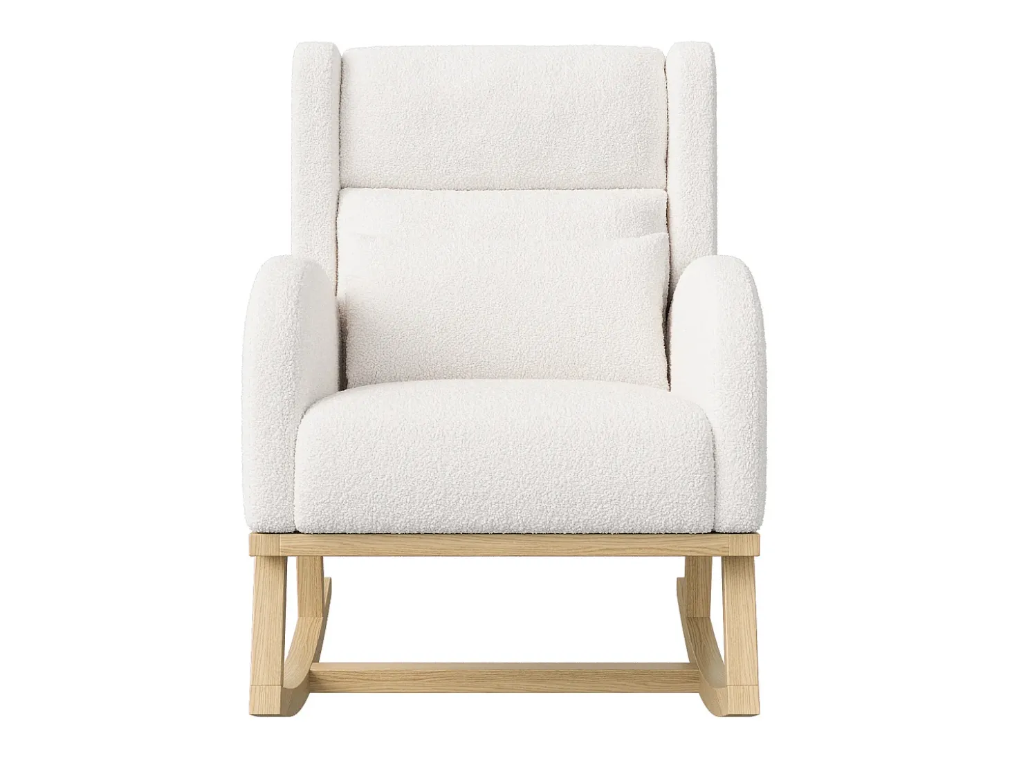 Mecedora con bolsillos laterales y soporte lumbar - Polar Teddy - Blanco