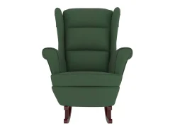 Mecedora con patas de madera de caucho Terciopelo verde oscuro