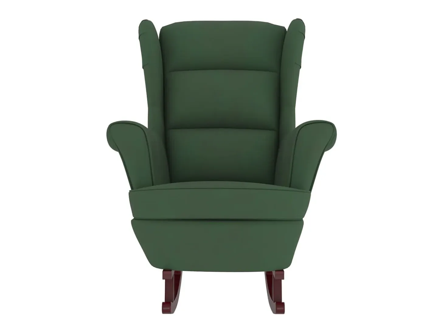Mecedora con patas de madera de caucho Terciopelo verde oscuro