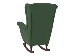 Mecedora con patas de madera de caucho Terciopelo verde oscuro