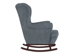 Mecedora con patas de madera de caucho Terciopelo gris oscuro