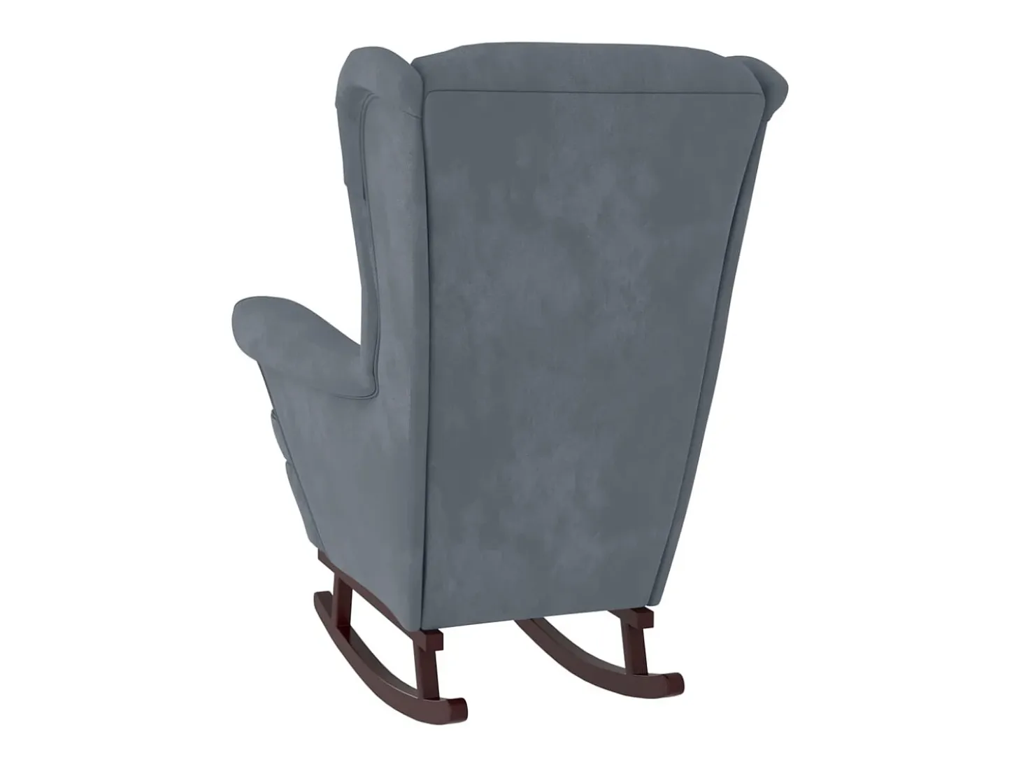 Mecedora con patas de madera de caucho Terciopelo gris oscuro