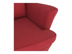 Mecedora con patas de madera de caucho y terciopelo rojo burdeos