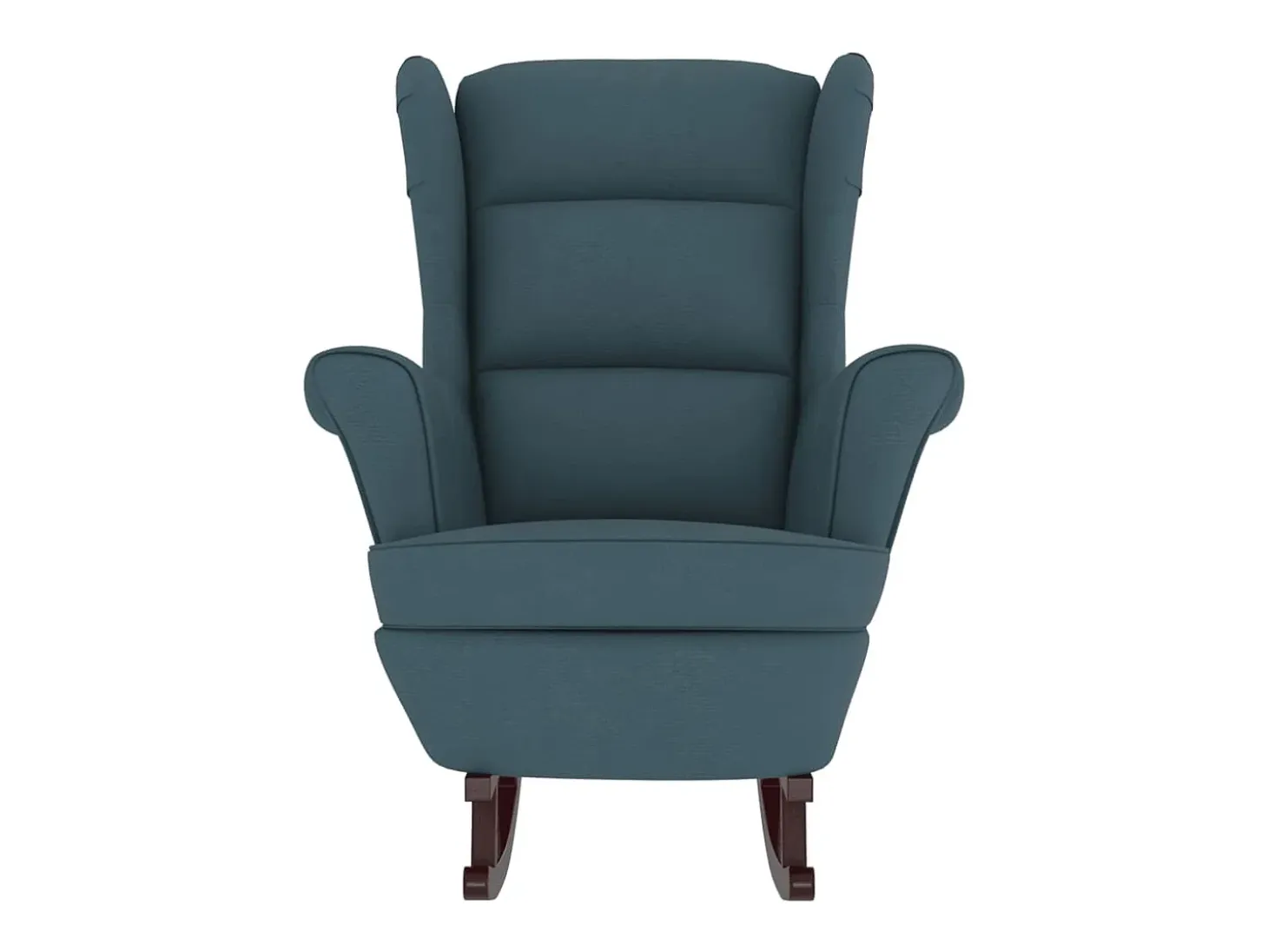 Mecedora con patas de madera y taburete Terciopelo Azul