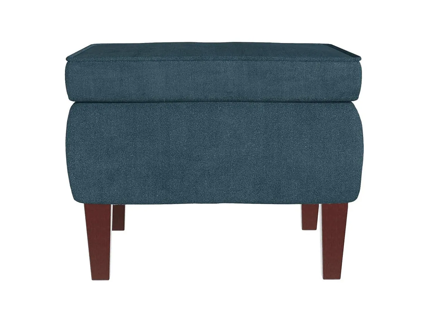 Mecedora con patas de madera y taburete Terciopelo Azul