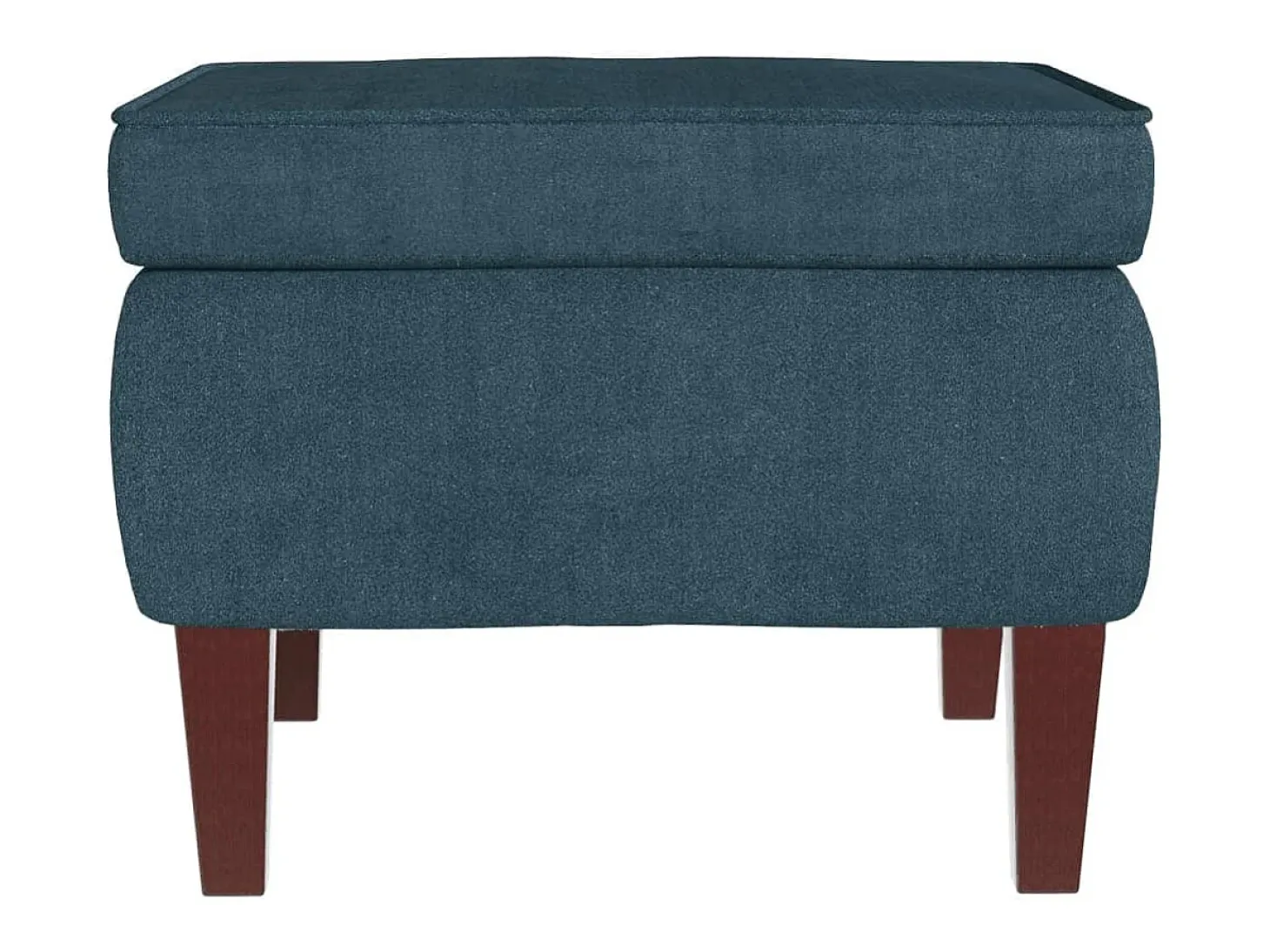 Mecedora con patas de madera y taburete Terciopelo Azul