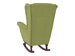 Mecedora con patas de madera de caucho Terciopelo verde claro