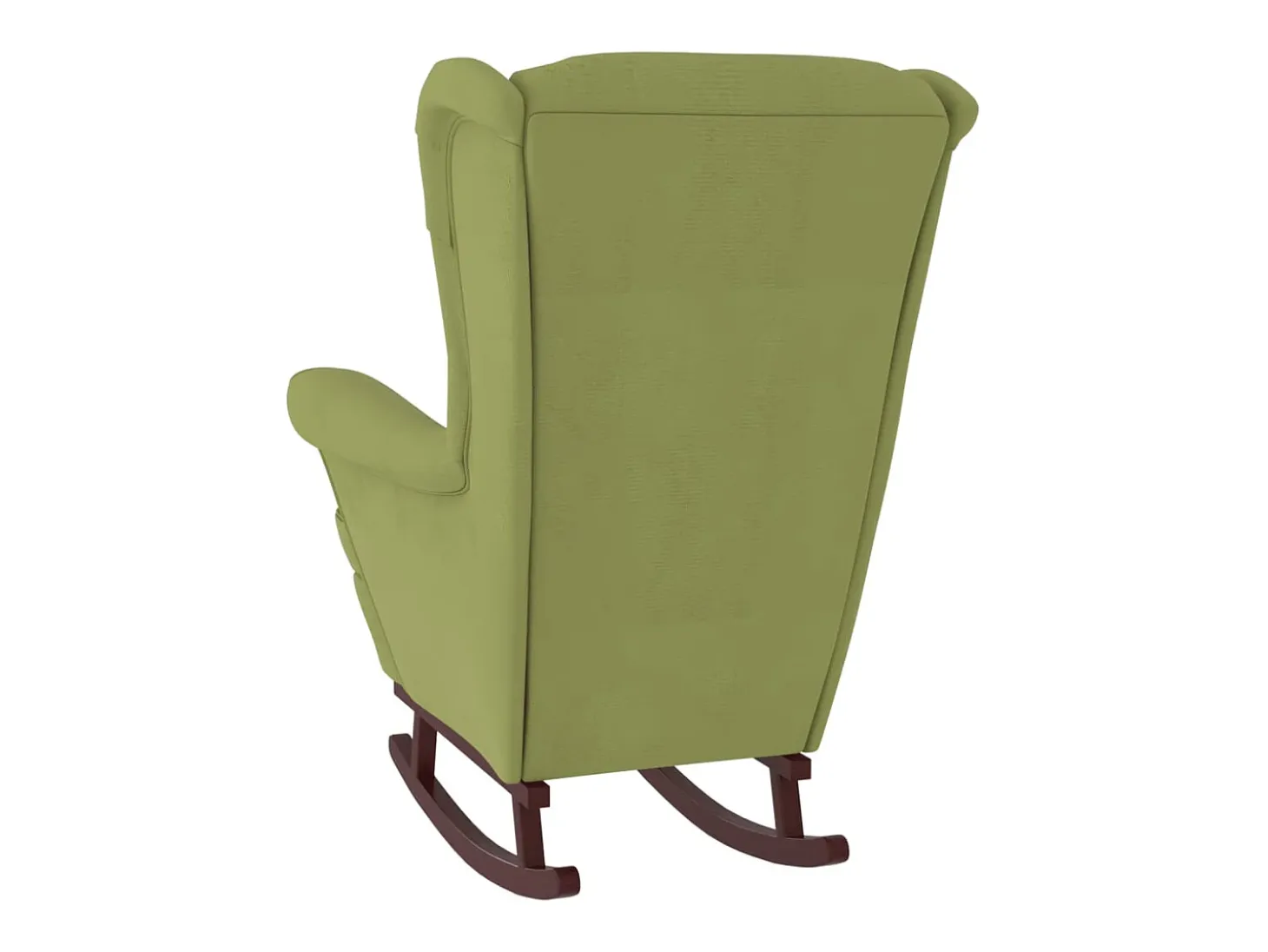 Mecedora con patas de madera de caucho Terciopelo verde claro