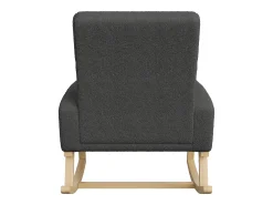 Mecedora con reposabrazos, respaldo reclinable y patas de madera maciza - Gris oscuro