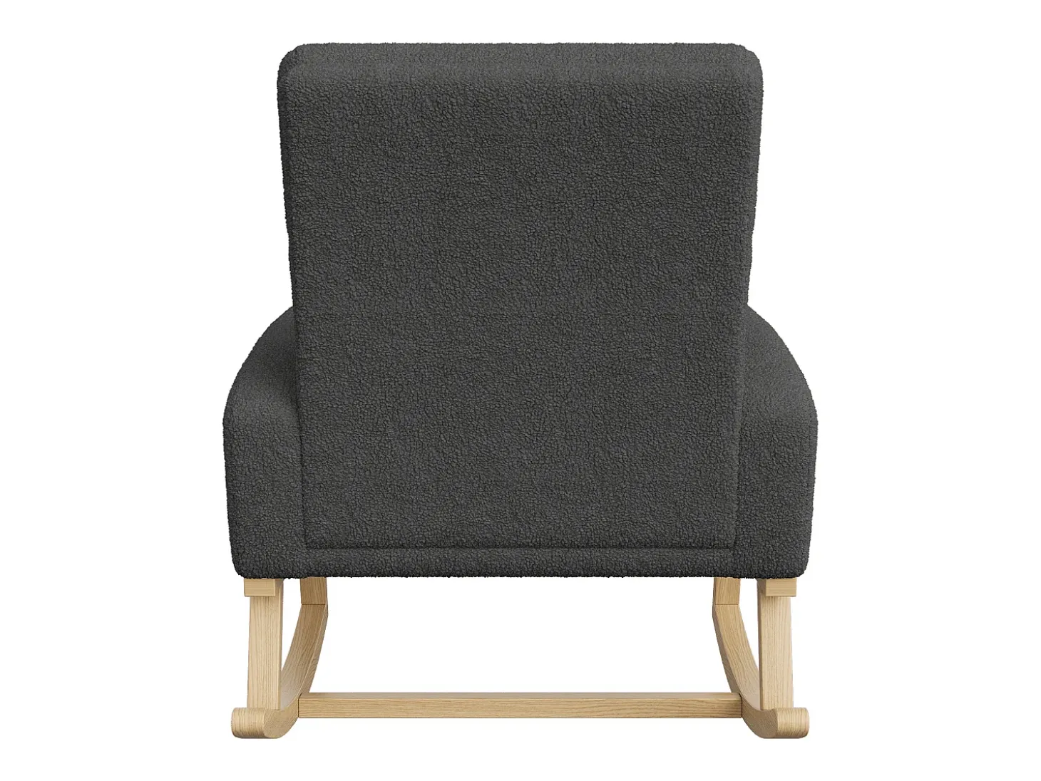 Mecedora con reposabrazos, respaldo reclinable y patas de madera maciza - Gris oscuro