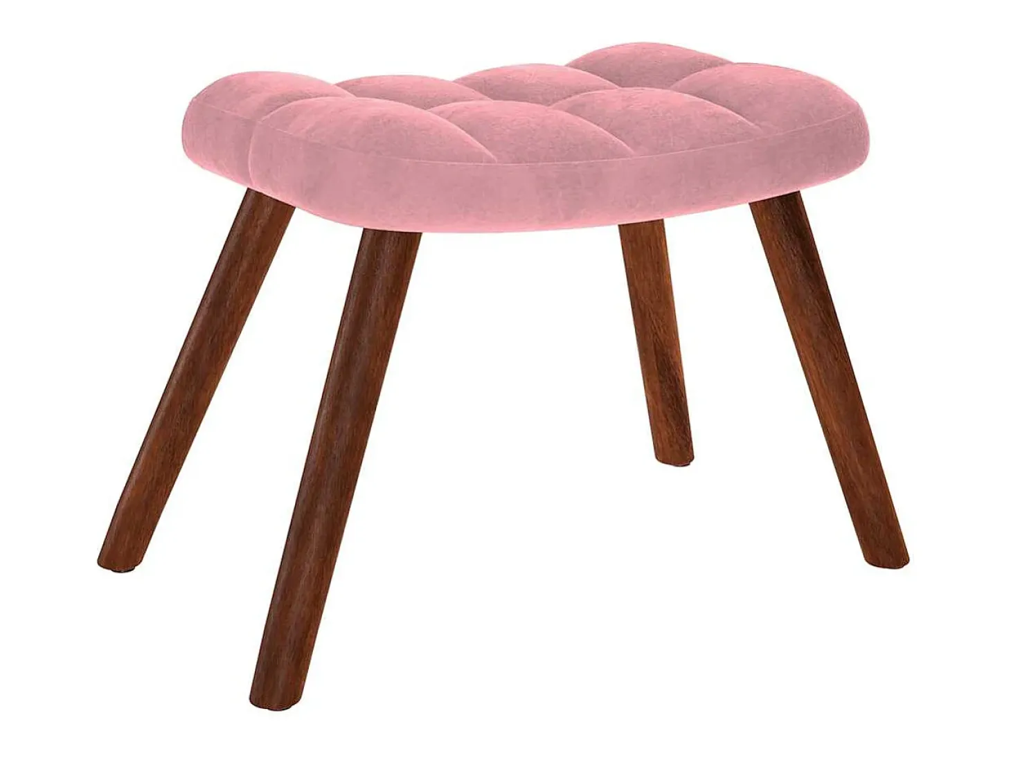 Mecedora con reposapiés de terciopelo rosa