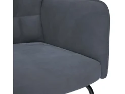 Mecedora con reposapiés de terciopelo gris oscuro