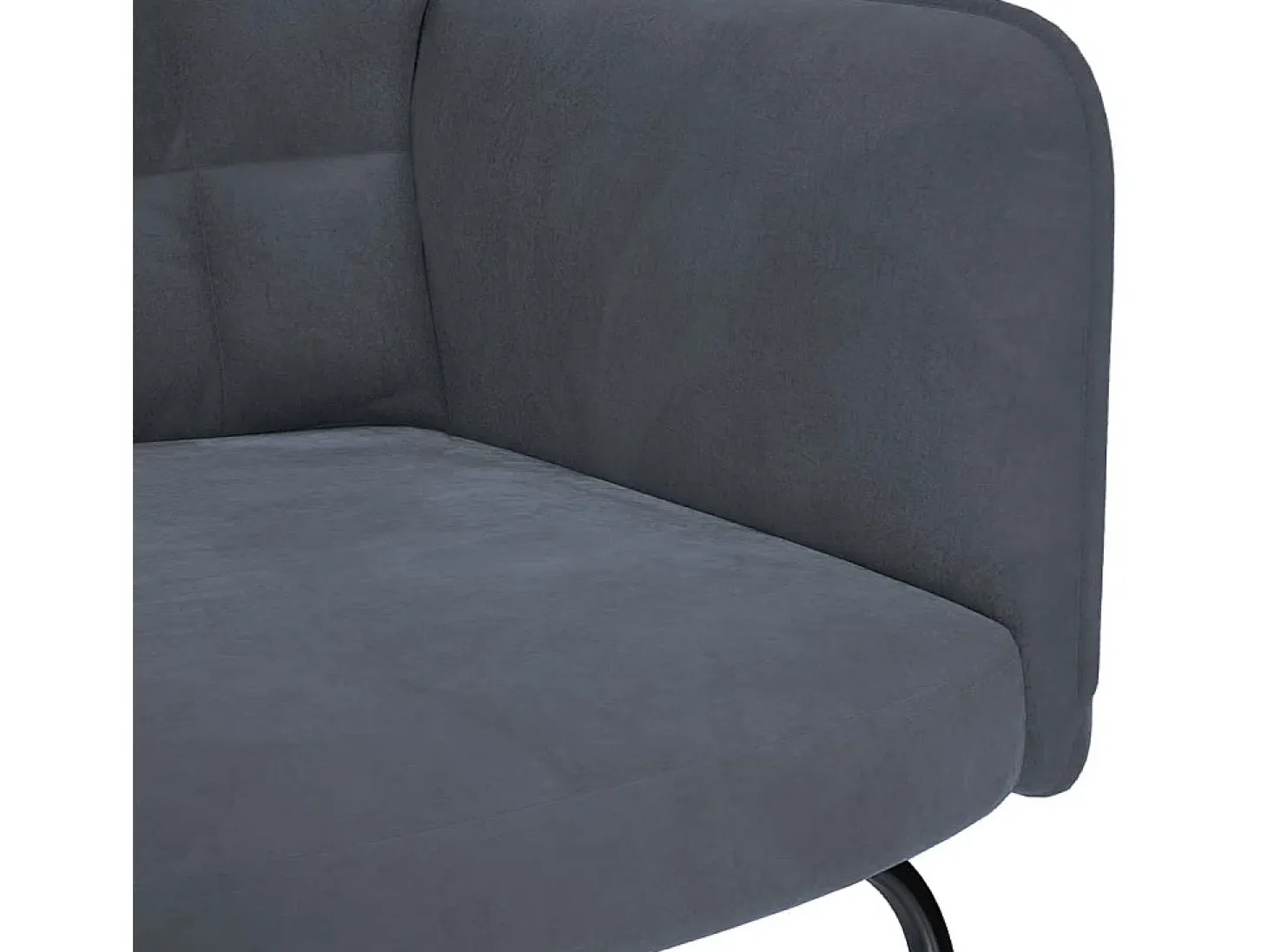 Mecedora con reposapiés de terciopelo gris oscuro