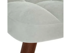 Mecedora con reposapiés de terciopelo gris claro