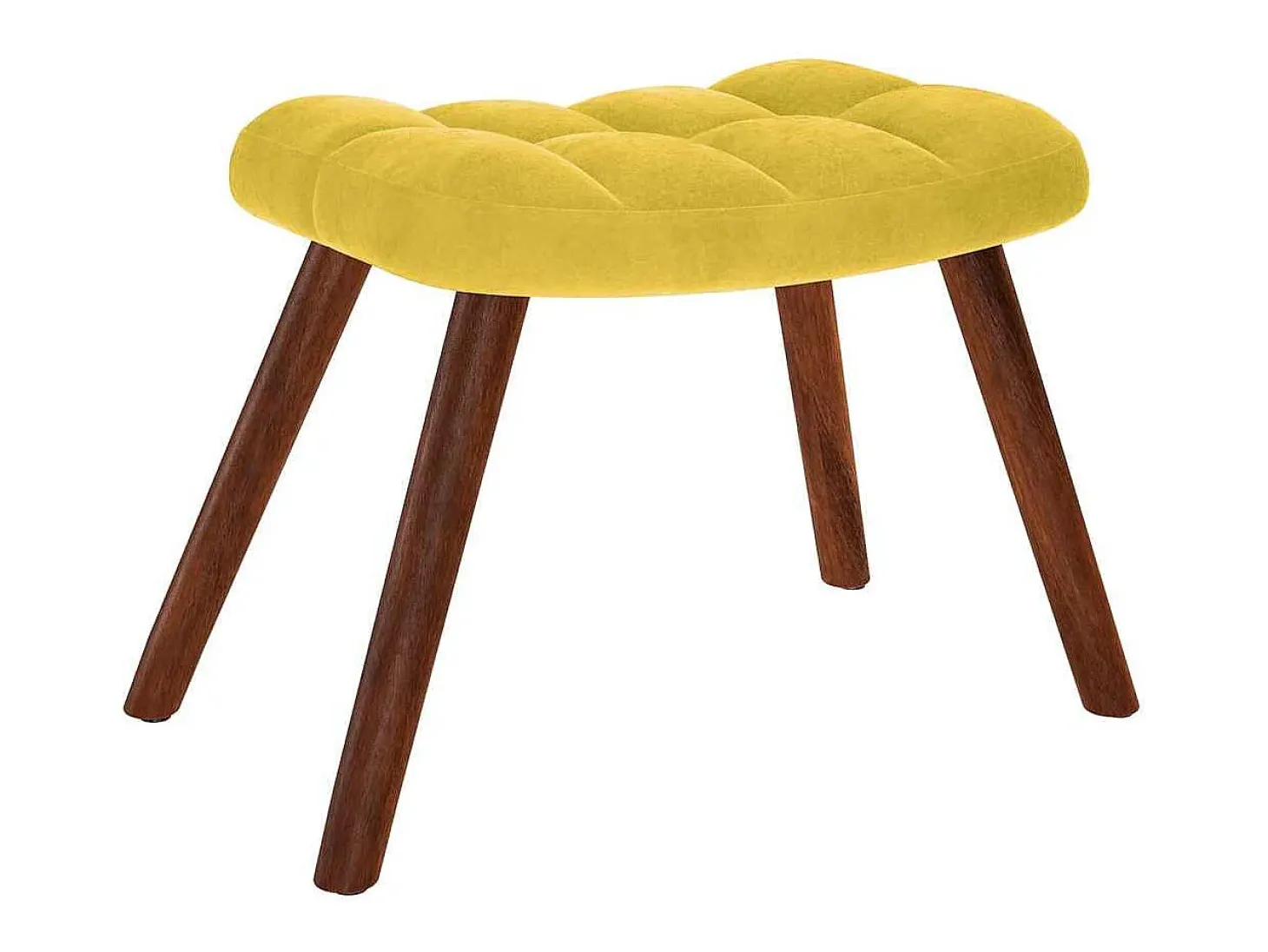 Mecedora con reposapiés de terciopelo amarillo