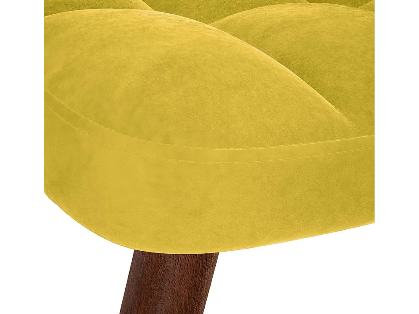 Mecedora con reposapiés de terciopelo amarillo