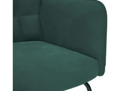 Mecedora con reposapiés de terciopelo verde oscuro