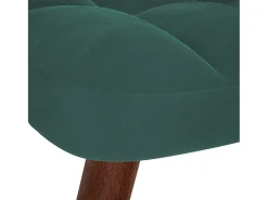 Mecedora con reposapiés de terciopelo verde oscuro