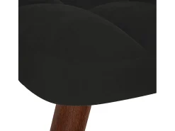 Mecedora con reposapiés de terciopelo negro